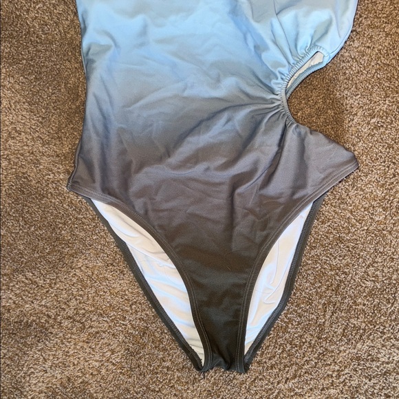 Women's 4 Small DKNY Blue Gray Ombre Swimsuit Cutout One Piece GUC - Picture 5 of 8
